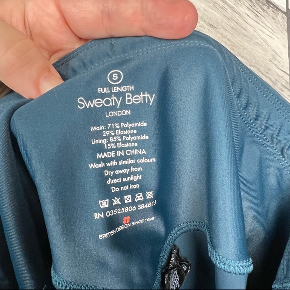 Sweaty Betty High Shine rise waist full Length leggings Teal Blue new S small - Picture 9 of 10